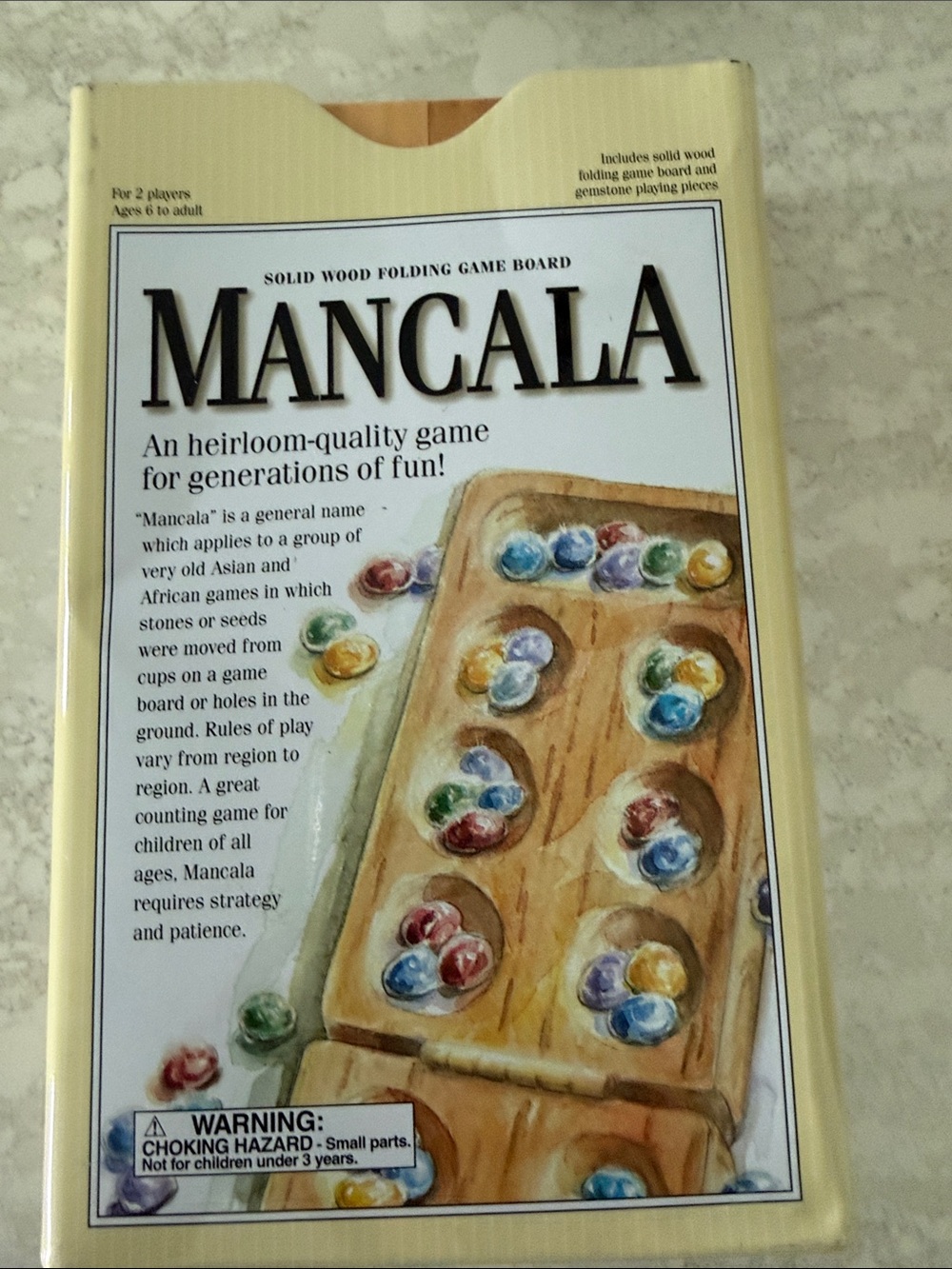 Solid Wood Folding Game Board — Cream Finish